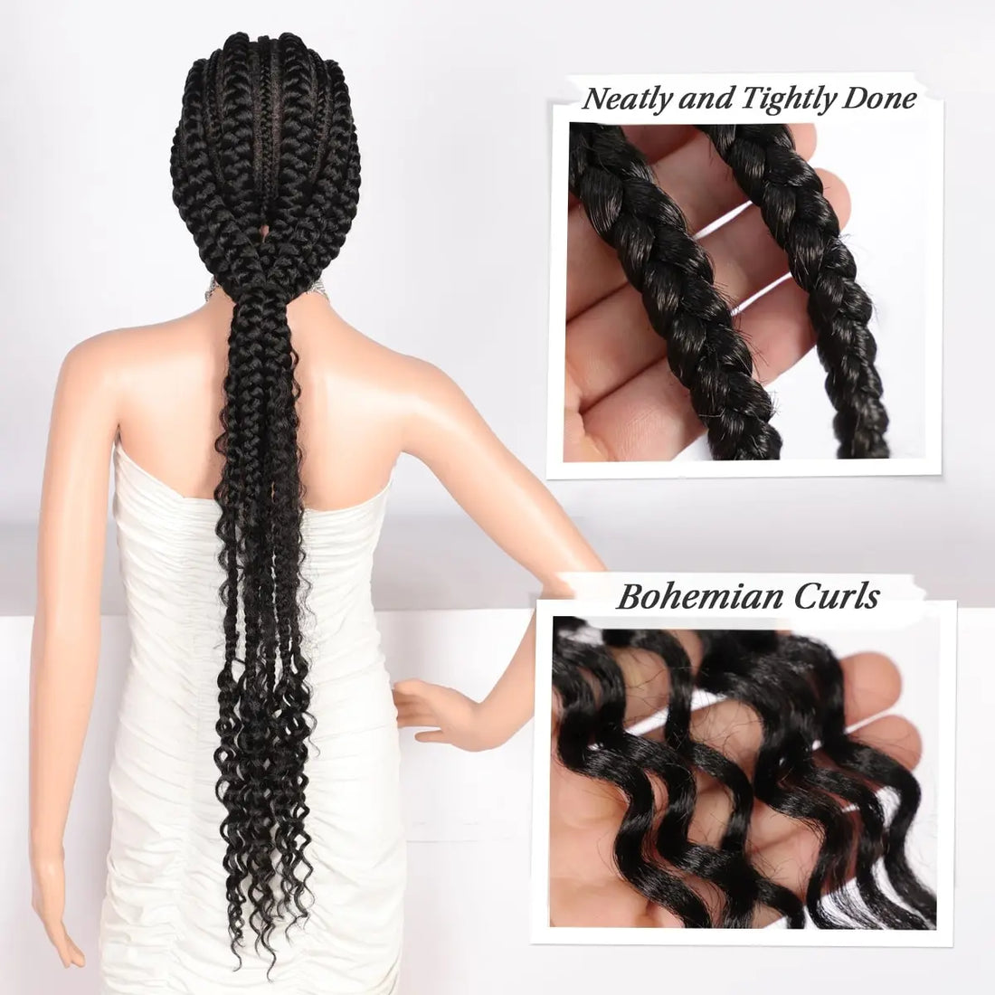 Kaylss Synthetic Box Cornrow Braided Wigs 35&quot; Full Lace Front Wig Braiding Wigs afro braid wig With Baby Hair