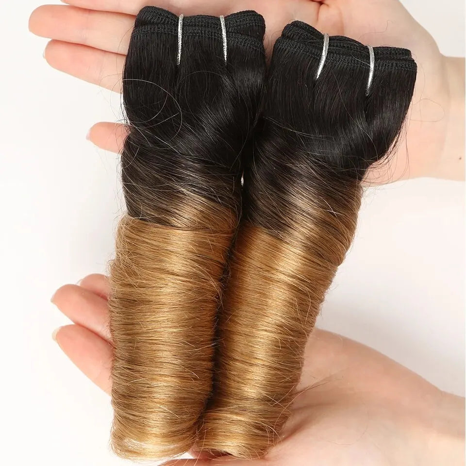 Ombre Blond 2Pcs/Pack Loose Wave Bundles Human Hair Extension Brazilian Hair Weave Bundles On Sale Human Hair Bundles For Women