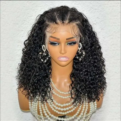 Soft 26Inch Long Black Kinky Curly 180Density Lace Front Wig Babyhair Heat Resistant Preplucked Glueless